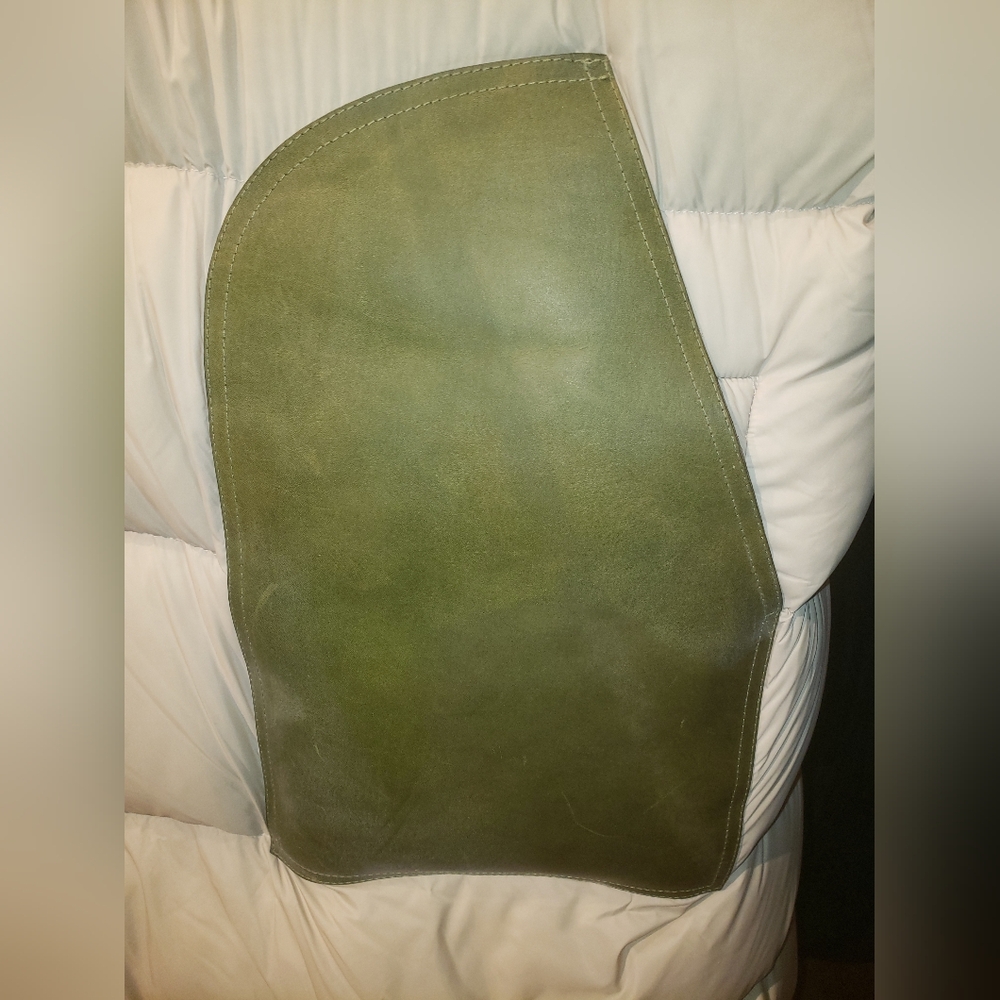 NWT Rick Owens pearl huge Green leather pockets feather down puffer hooded vest